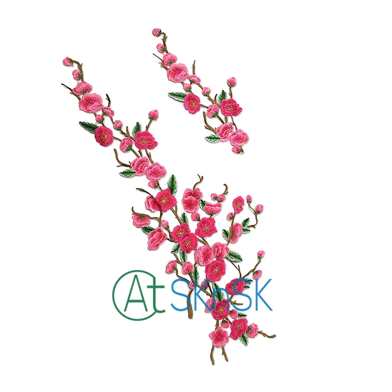 Big Embroidery 69*26cm Size Meihua Flower Patch Pink Color Wide 26cm Wintersweet Flower for Applique Sew-on Embroidered Patches
Big Embroidery 69*26cm Size Meihua Flower Patch Pink Color Wide 26cm Wintersweet Flower for Applique Sew-on Embroidered Patches