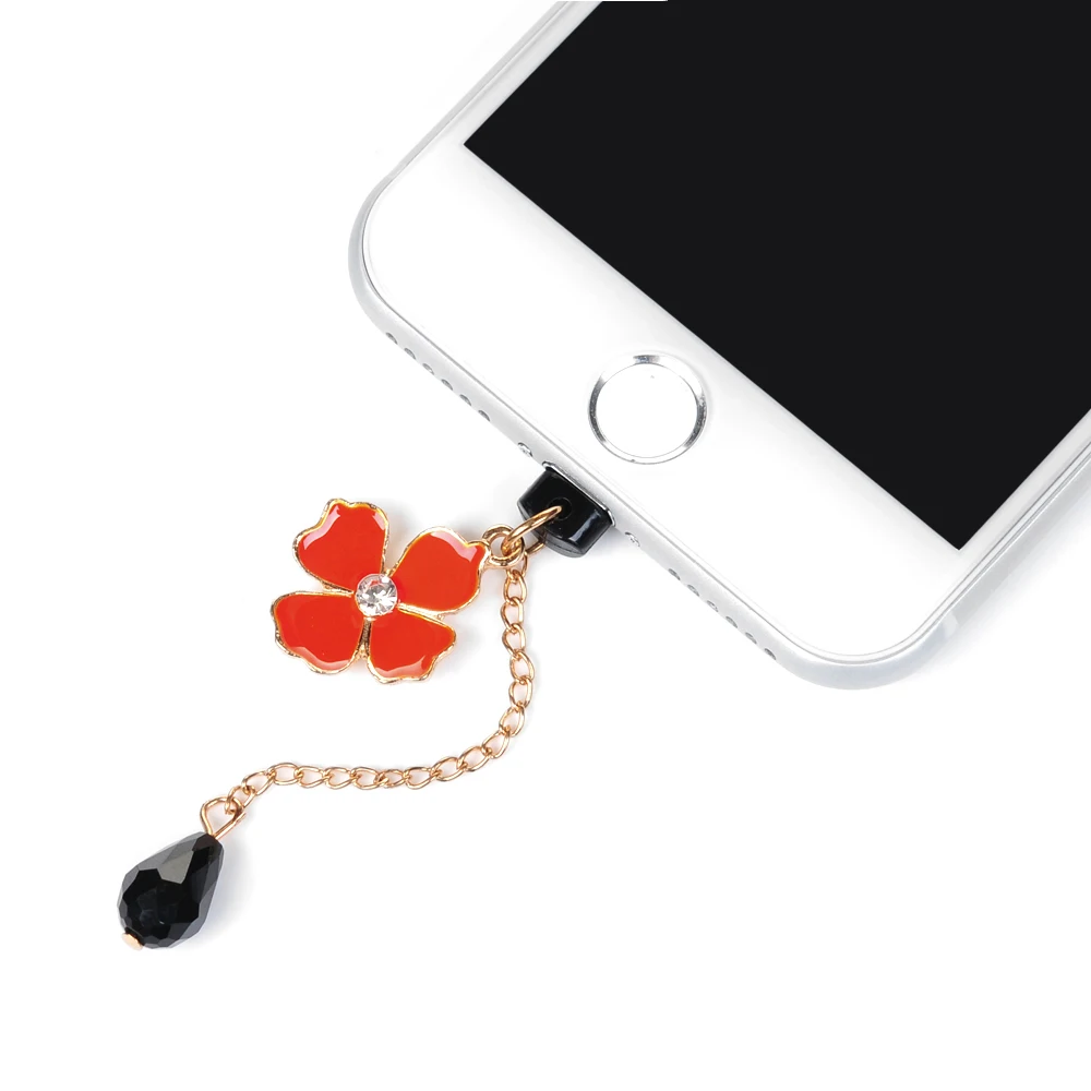 TURATA Flower Rhinestone Anti Dust Plug Mobile Phone Dustproof For iPhone Samsung Huawei Xiaomi 3.5mm Earphone |