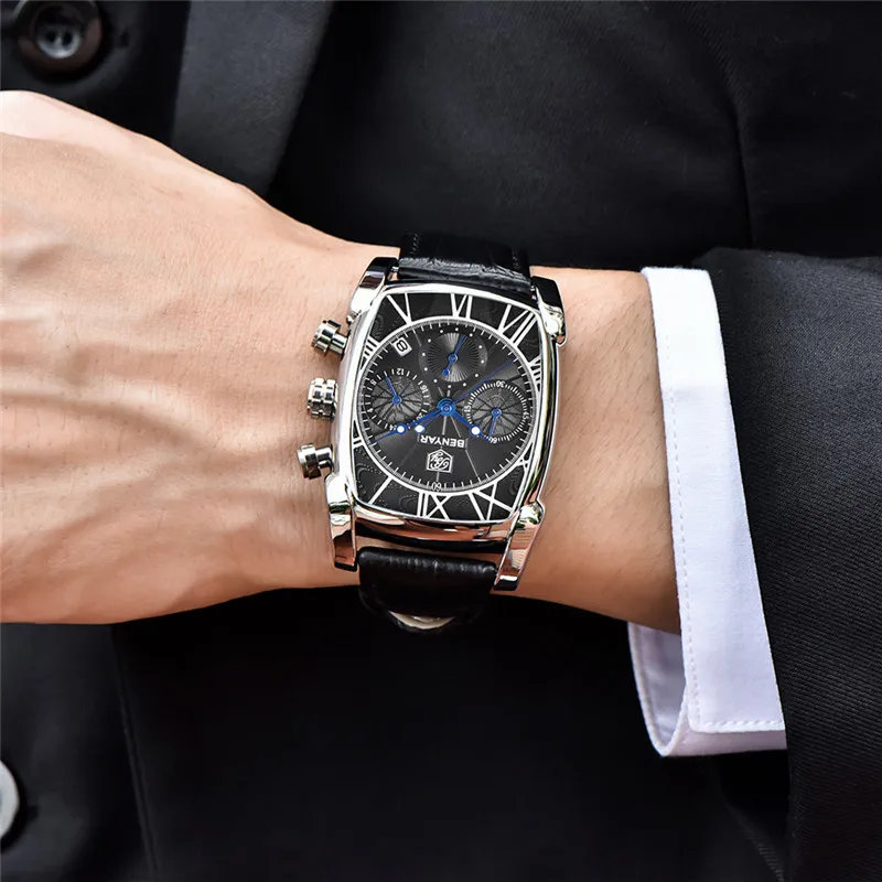 BENYAR Men Sport Wristwatch 30M Waterproof Skeleton Roman Numeral Case Chronograph Calendar Stop Watches Deluxe Business Clock
BENYAR Men Sport Wristwatch 30M Waterproof Skeleton Roman Numeral Case Chronograph Calendar Stop Watches Deluxe Business Clock