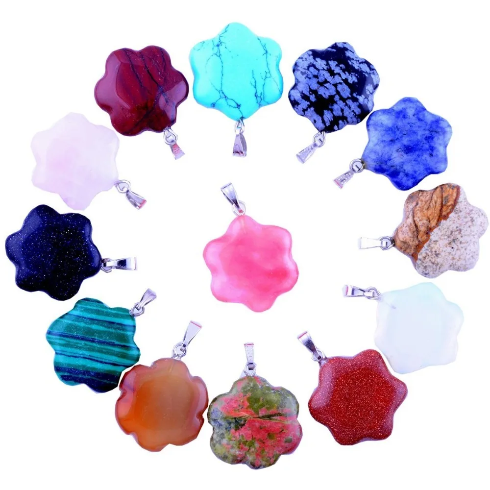 Подвески из натурального камня, Агаты в форме цветка, 22 мм, 12 шт. 
Подвески из натурального камня, Агаты в форме цветка, 22 мм, 12 шт.