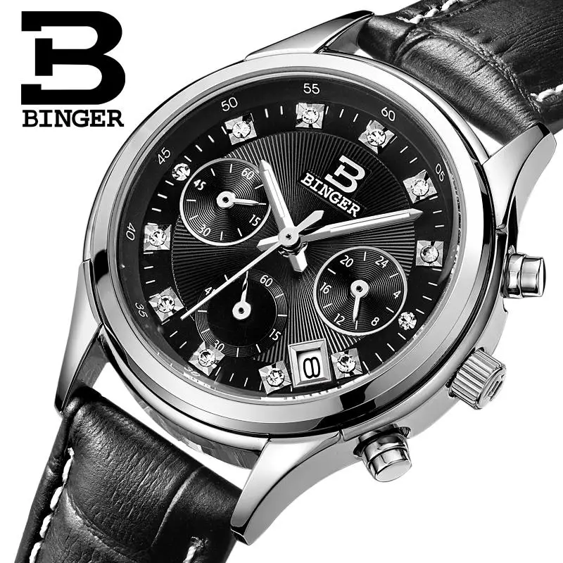 Switzerland Binger women's watches luxury quartz waterproofclock genuine leather strap Chronograph Wristwatches BG6019-W5
Switzerland Binger women's watches luxury quartz waterproofclock genuine leather strap Chronograph Wristwatches BG6019-W5