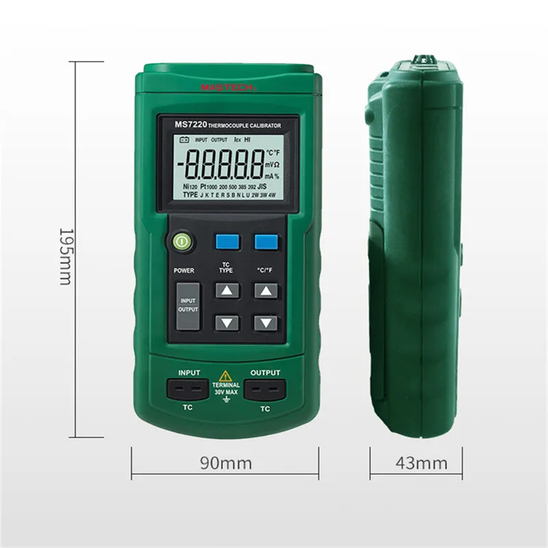 MASTECH MS7220 Professional Thermocouple Simulator Calibrator Tester Meter Thermocouple Measurement/Simulation Simulate
MASTECH MS7220 Professional Thermocouple Simulator Calibrator Tester Meter Thermocouple Measurement/Simulation Simulate