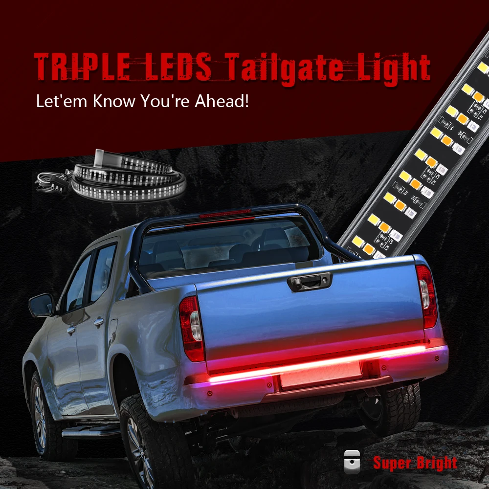 MICTUNING New 60" Triple Row High Power Auto Flexible LED Strip Lamp Decorative Strobe Turn Signals Brake Running Reverse Light
MICTUNING New 60" Triple Row High Power Auto Flexible LED Strip Lamp Decorative Strobe Turn Signals Brake Running Reverse Light