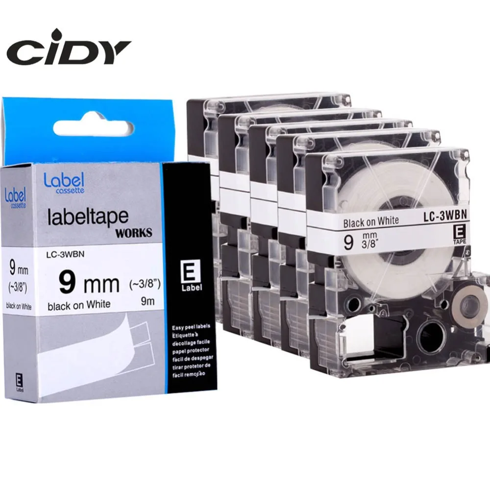 CIDY 5pcs self-adhesive LC-3WBN/SS9KW LC3WBN LC 3WBN laminated Black on White printing compatible label cartridge for Epson
CIDY 5pcs self-adhesive LC-3WBN/SS9KW LC3WBN LC 3WBN laminated Black on White printing compatible label cartridge for Epson