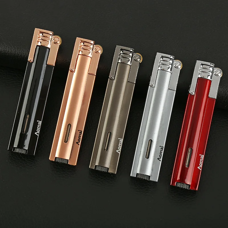 Mini Long Strip Grinding Wheel Gas Lighter Metal Windproof Butane Torch gasoline lighter Portable Cigarette Lighter
Mini Long Strip Grinding Wheel Gas Lighter Metal Windproof Butane Torch gasoline lighter Portable Cigarette Lighter