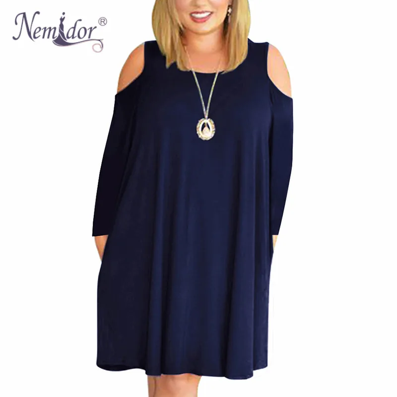 Nemidor Women Casual O-neck Off The Shoulder Midi Plus Size Dress Long Sleeve Vintage Solid Loose T-shirt Dress With Pockets
Nemidor Women Casual O-neck Off The Shoulder Midi Plus Size Dress Long Sleeve Vintage Solid Loose T-shirt Dress With Pockets