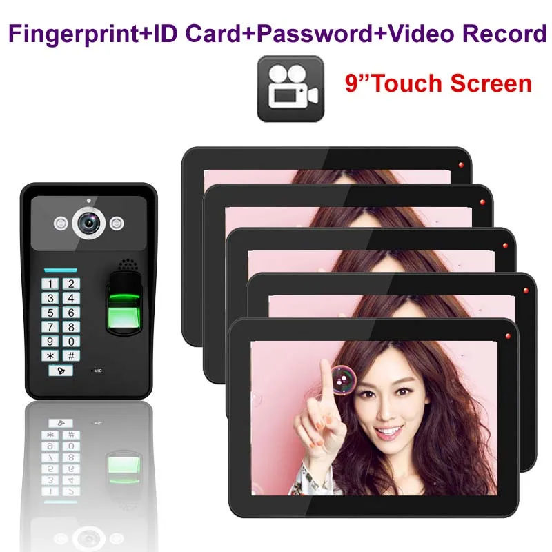 MOUNTAINONE Security intercom 9" Touch Key Video Door Phone with Video Recording,1000TVL Outdoor Camera Fingerprint FRID Panel
MOUNTAINONE Security intercom 9" Touch Key Video Door Phone with Video Recording,1000TVL Outdoor Camera Fingerprint FRID Panel