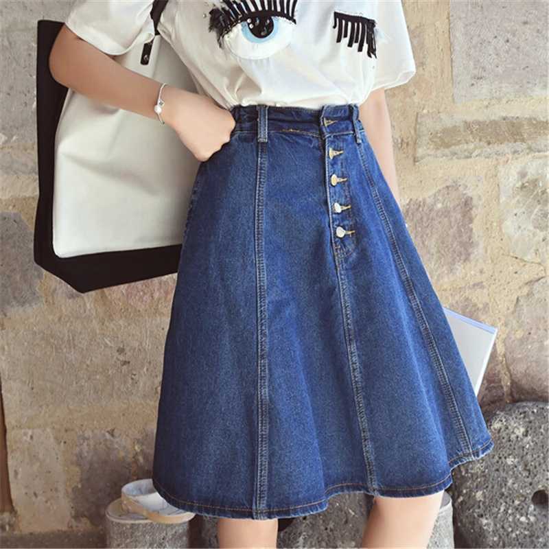 Nice Vogue Denim Skirts Womens A-Line Jeans Front Button Skirt Women Jean Skirt A554
Nice Vogue Denim Skirts Womens A-Line Jeans Front Button Skirt Women Jean Skirt A554