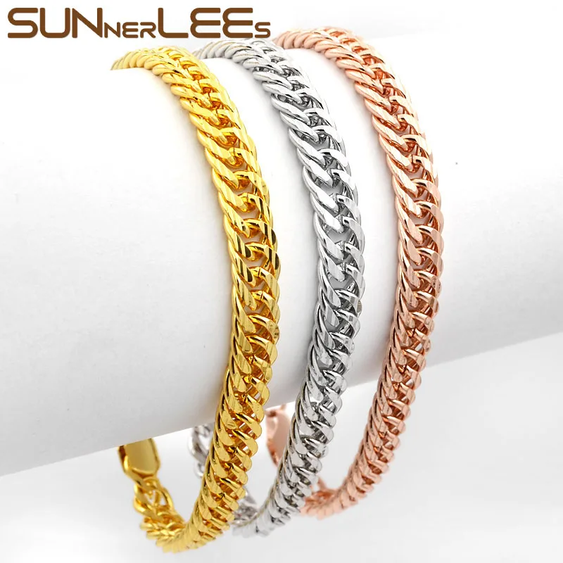 SUNNERLEES модные ювелирные изделия, белый, розовый, золотой цвет, 7 мм, тиснение, Двойная Цепочка, для мужчин и женщин, подарок C35 B
SUNNERLEES модные ювелирные изделия, белый, розовый, золотой цвет, 7 мм, тиснение, Двойная Цепочка, для мужчин и женщин, подарок C35 B