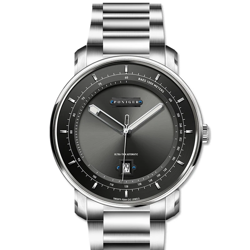 PONIGER Men Business 50M Waterproof Fashion Dress Steel Band Automatic Self-wind Mechanical Wrist Watches
PONIGER Men Business 50M Waterproof Fashion Dress Steel Band Automatic Self-wind Mechanical Wrist Watches
