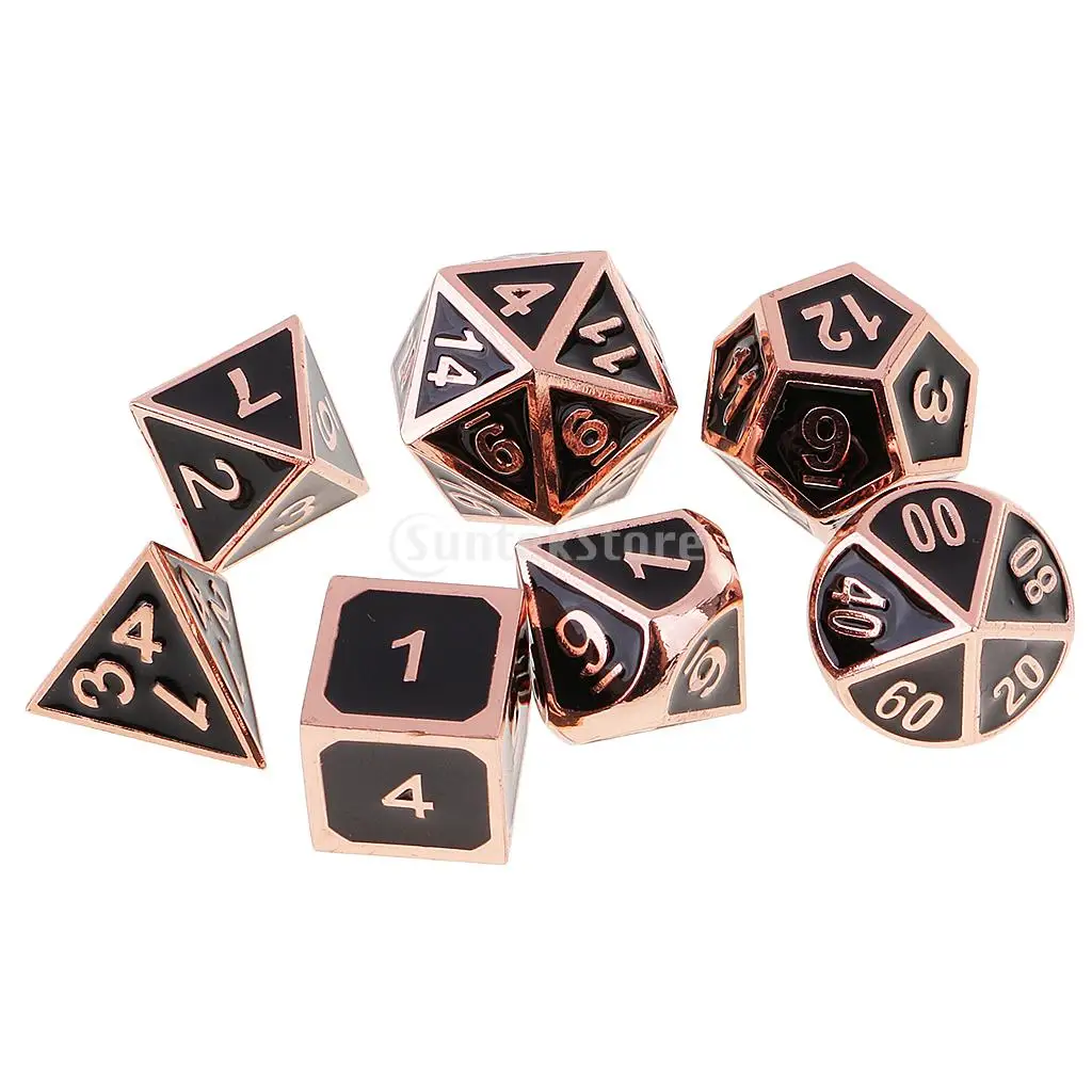 7 Pieces Zinc Alloy Enamel Multi Sided Dices D4-D20 Set for Dungeons and Dragons RPG Board Game Accessory
7 Pieces Zinc Alloy Enamel Multi Sided Dices D4-D20 Set for Dungeons and Dragons RPG Board Game Accessory