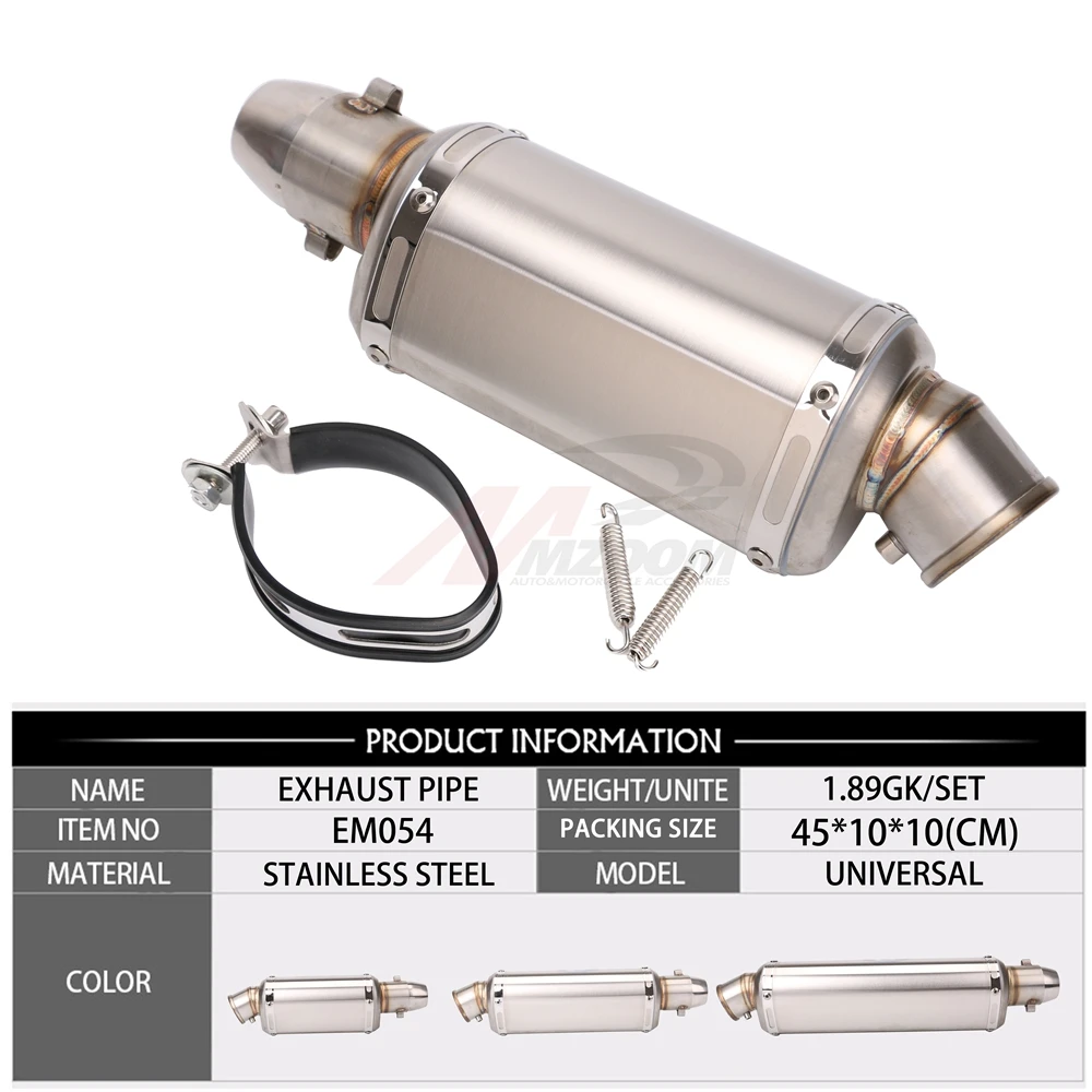 Universal Motorcycle Exhaust Muffler Pipe Escape Moto CB400 CBR125 CBR600 YZF Z750 Z800 Z1000 TMAX530 MT07 | Автомобили и