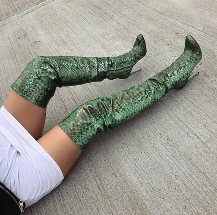EMMA KING 2018 New Snakeskin Winter Boots Women Thin High Heels Shoes Thigh High Night Club Party Women Boots Sapatos De Mujer
EMMA KING 2018 New Snakeskin Winter Boots Women Thin High Heels Shoes Thigh High Night Club Party Women Boots Sapatos De Mujer