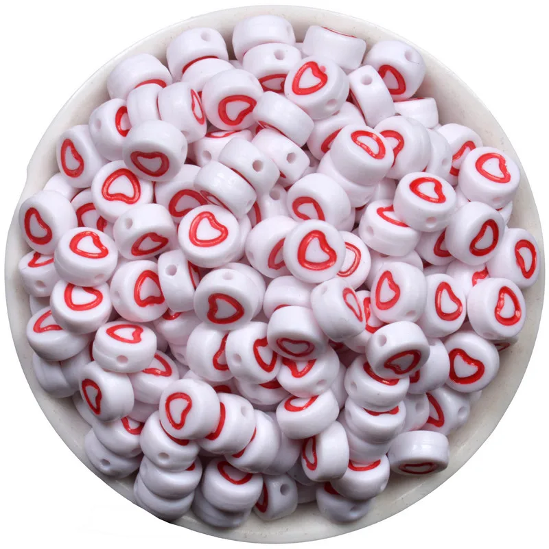 200/Lot White With Red Heart Shape Letter Alphabet Beads Resin Space Beads 7mm Baby Name Pacifier Jewelry Necklace&Bracelet DIY
200/Lot White With Red Heart Shape Letter Alphabet Beads Resin Space Beads 7mm Baby Name Pacifier Jewelry Necklace&Bracelet DIY