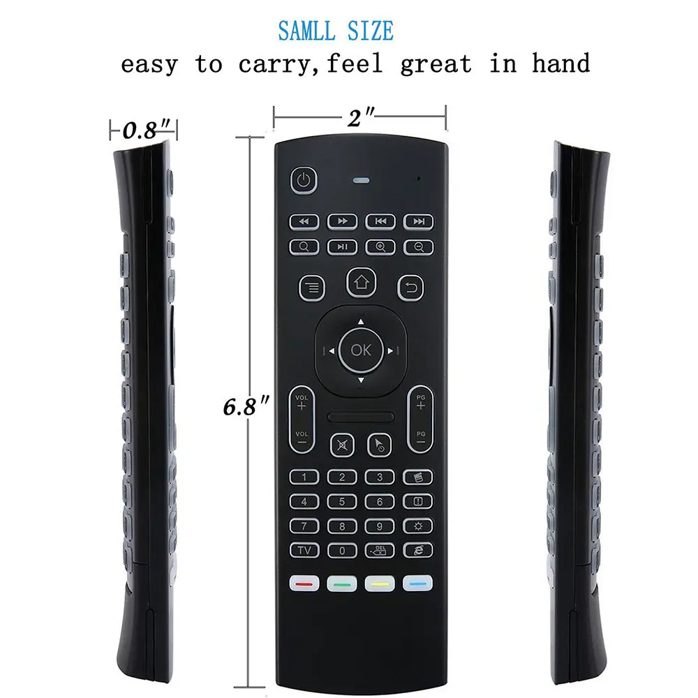 Hot Sale Wireless Backlit Air Mouse Remote Keyboard 2.4G Infrared Learning For Xbox PC TV Android Box Smart TV HTPC Windows Mac
Hot Sale Wireless Backlit Air Mouse Remote Keyboard 2.4G Infrared Learning For Xbox PC TV Android Box Smart TV HTPC Windows Mac