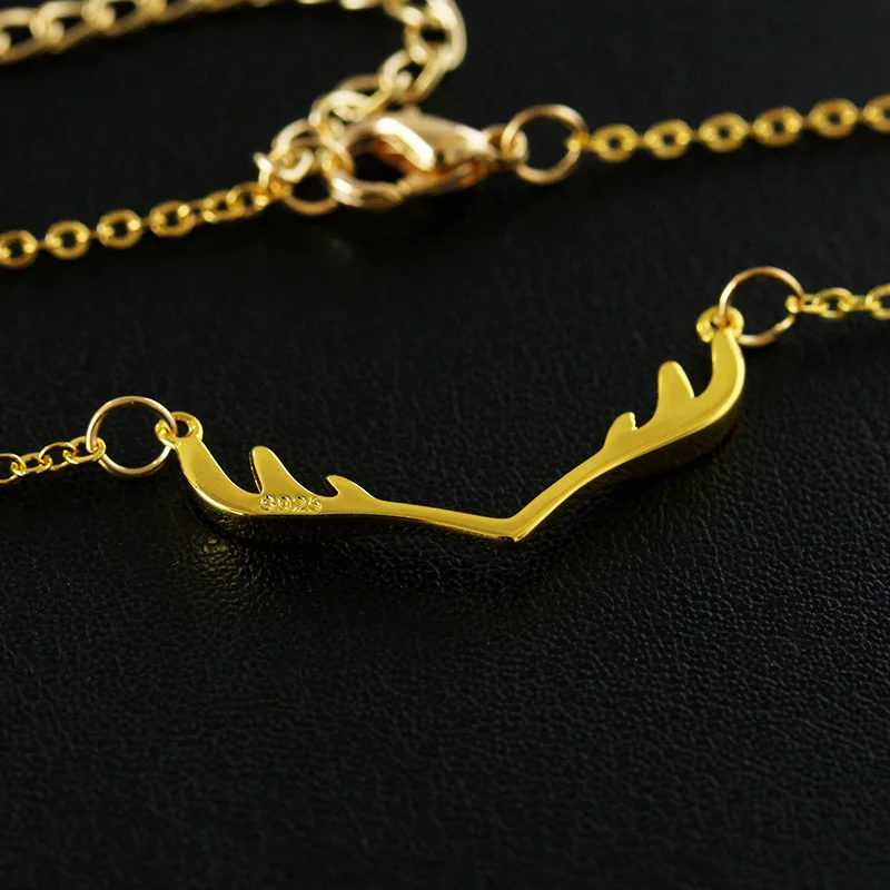 Simple Cute Thin Metallic Deer Antler Silver Golden Chain Necklace for Women QW43
Simple Cute Thin Metallic Deer Antler Silver Golden Chain Necklace for Women QW43