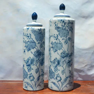 Tao Caicai decorative ceramic pot with cover round pot vase ornaments European porcelain set
Tao Caicai decorative ceramic pot with cover round pot vase ornaments European porcelain set