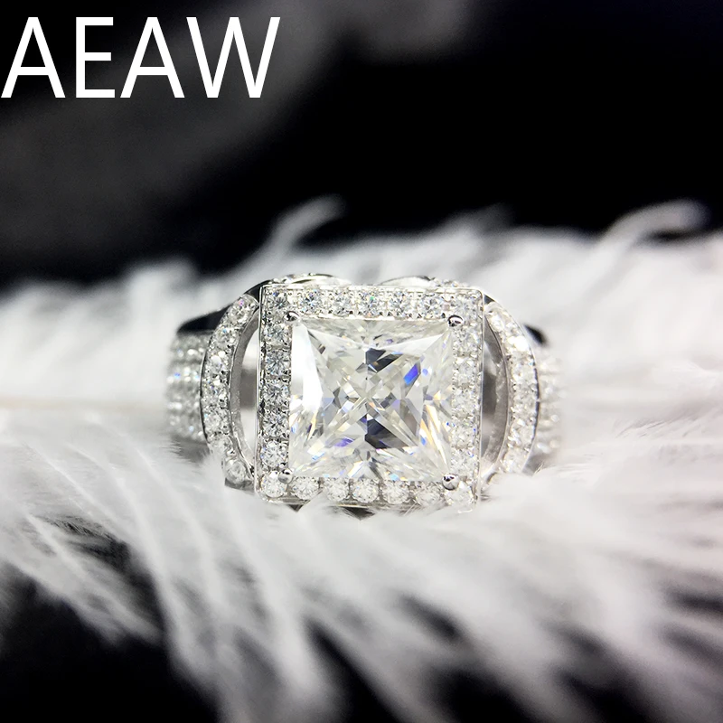 AEAW 14K 585 White Gold Princess Cut F Color Moissanite 5MM 1CT Under Halo Engagement Ring for Women with Accents
AEAW 14K 585 White Gold Princess Cut F Color Moissanite 5MM 1CT Under Halo Engagement Ring for Women with Accents