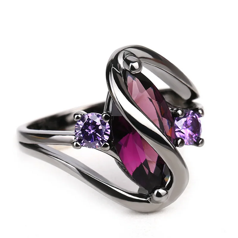 Fashion Boho Luxury Vintage Crystal Black and Purple Rings Oval Zirconia Women Rings Wedding Engagement
Fashion Boho Luxury Vintage Crystal Black and Purple Rings Oval Zirconia Women Rings Wedding Engagement
