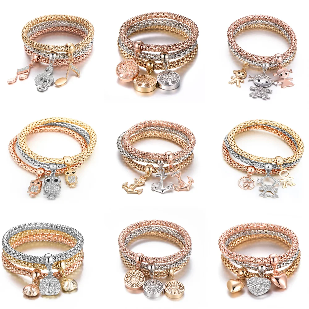 3Pcs Crystal Charm Bracelet Tree of Life Owl Anchor Music Note Boy Girl Heart Bracelets For Women Pulseria Feminina Jewelry Gift
3Pcs Crystal Charm Bracelet Tree of Life Owl Anchor Music Note Boy Girl Heart Bracelets For Women Pulseria Feminina Jewelry Gift