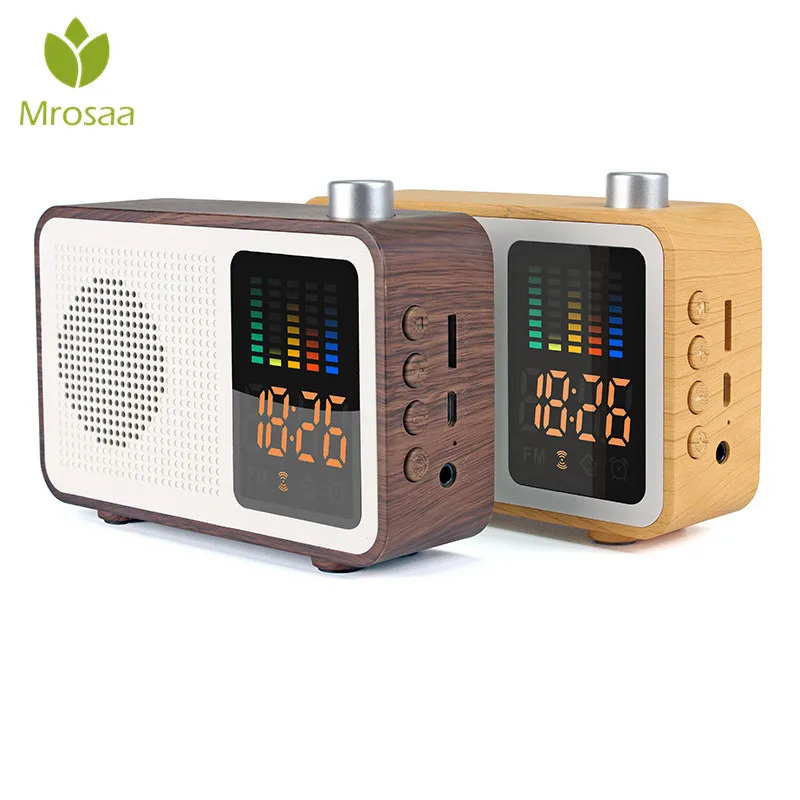 Mrosaa цифровой динамик bluetooth Будильник FM радио Поддержка AUX TF карта 3 в 1