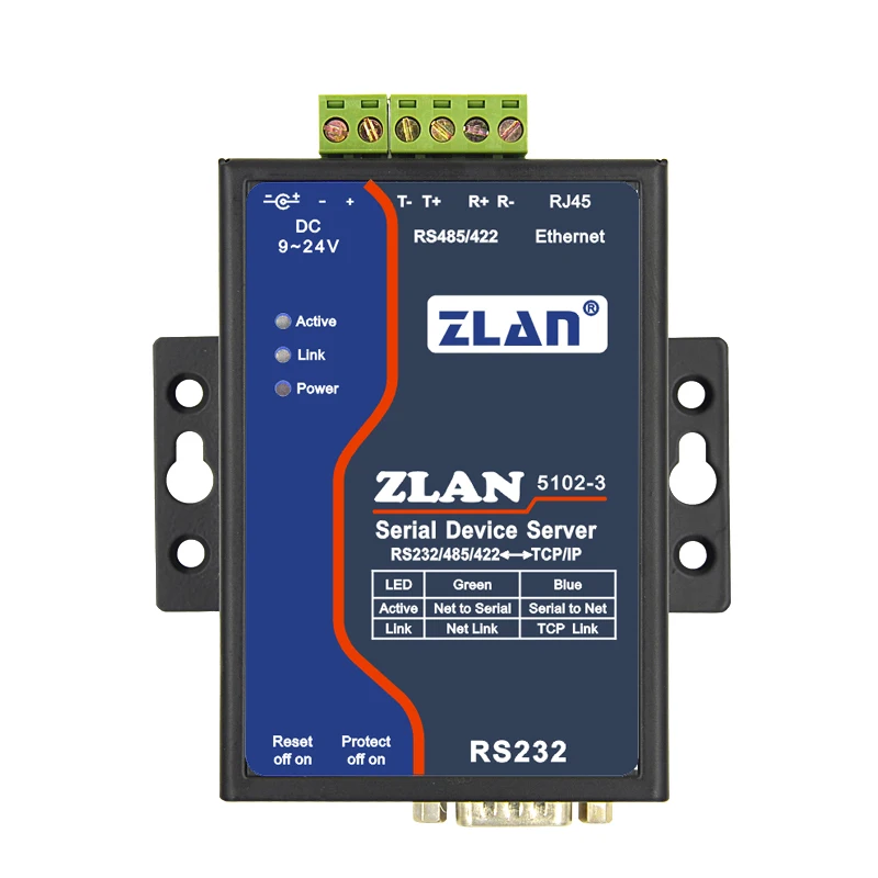 485 serial port server, 232/485/422 to Ethernet port, TCP/IP communication device, ZLAN5102-3
485 serial port server, 232/485/422 to Ethernet port, TCP/IP communication device, ZLAN5102-3
