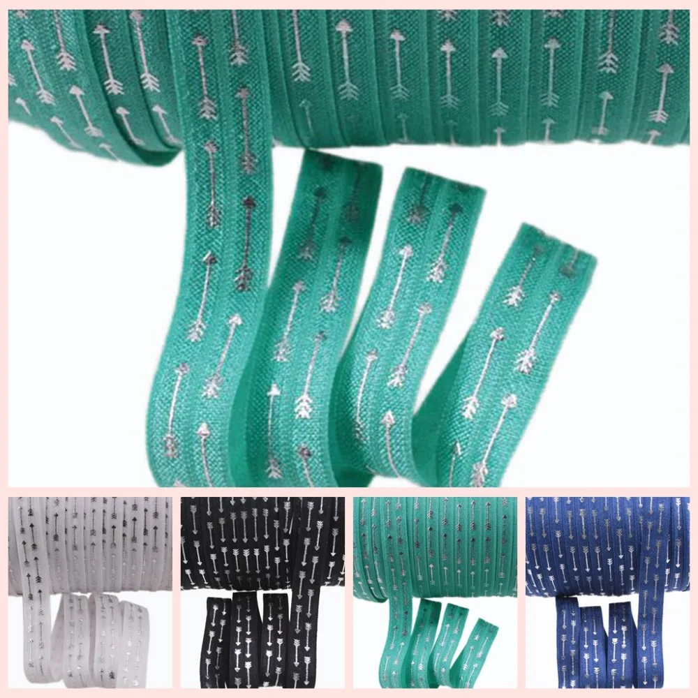 4 colors 5/8" Silver Foil Fold Over Elastic Ribbon Silver Arrow FOE Elastic
4 colors 5/8" Silver Foil Fold Over Elastic Ribbon Silver Arrow FOE Elastic