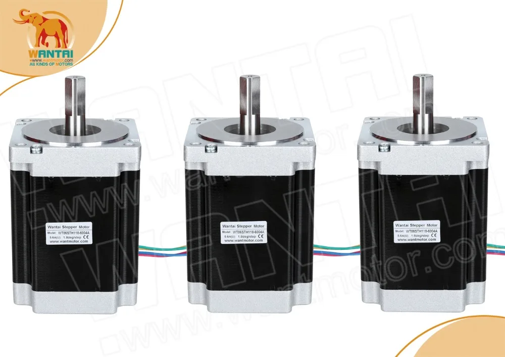 3 PCS WT85STH118-6004A SINGLE SHAFT OF NEMA34 WANTAI STEPPER MOTOR 1232OZ-IN,5.6A,118mm,4leads, bipolar connection
3 PCS WT85STH118-6004A SINGLE SHAFT OF NEMA34 WANTAI STEPPER MOTOR 1232OZ-IN,5.6A,118mm,4leads, bipolar connection