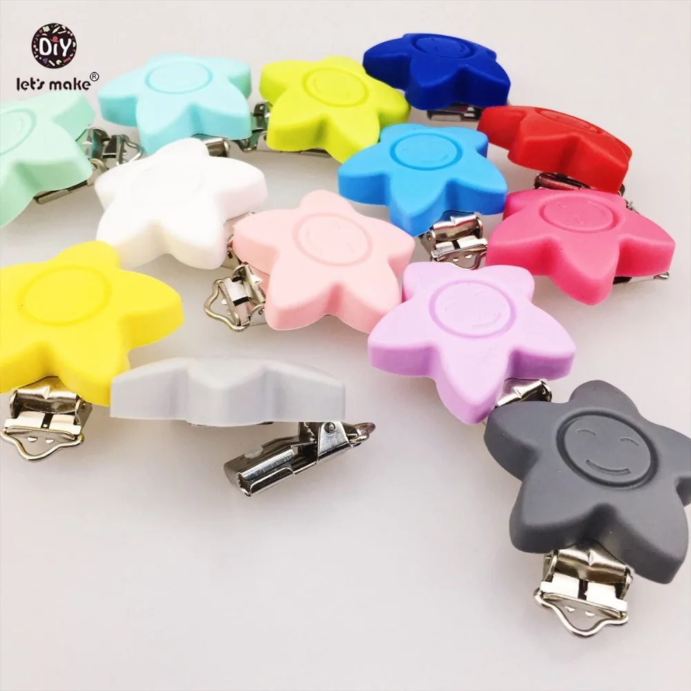Let's Make Star Pacifier Clips Silicone Teether Clip (5pc) Ecofriendly BPA Free Solid Color Sensory Toys Dummy Clip Baby Teether
Let's Make Star Pacifier Clips Silicone Teether Clip (5pc) Ecofriendly BPA Free Solid Color Sensory Toys Dummy Clip Baby Teether