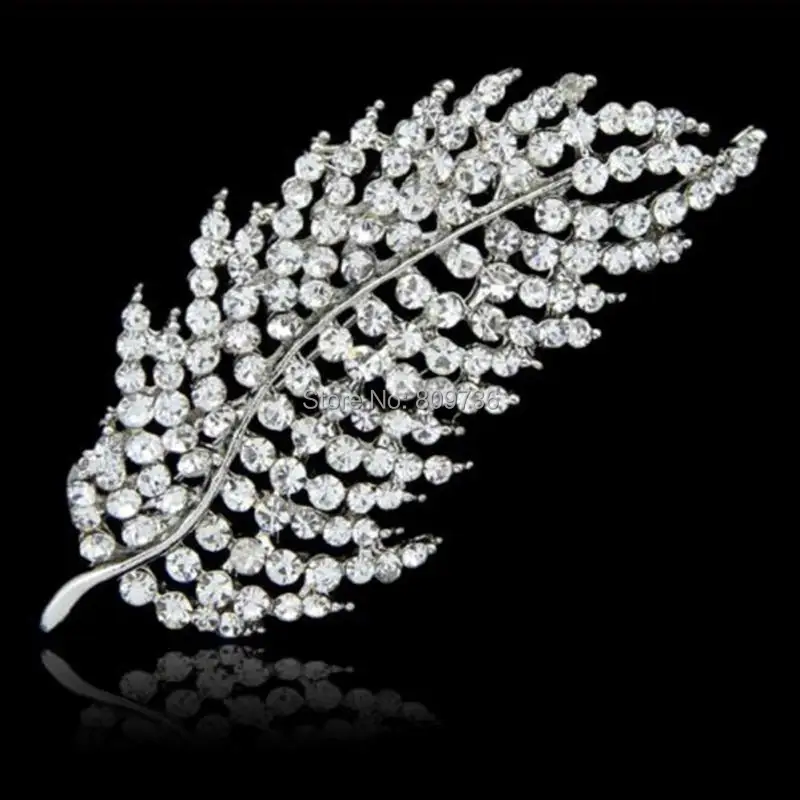 Women Crystal Feather Brooch Luxury Bridal Glass Rhinestone Brooch Pin Bouquet Jewelry For Xmas Gift High Quality
Women Crystal Feather Brooch Luxury Bridal Glass Rhinestone Brooch Pin Bouquet Jewelry For Xmas Gift High Quality