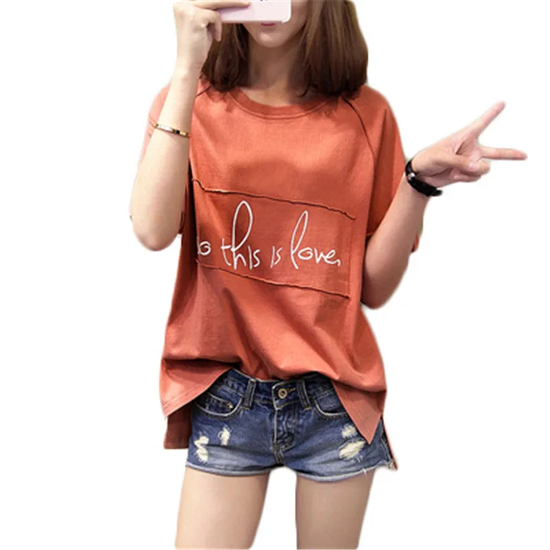 New Summer T-shirt Big Size Casual Letter Cotton Women's Tops Korean Fashion Loose Large Size Female T-shirt J161
New Summer T-shirt Big Size Casual Letter Cotton Women's Tops Korean Fashion Loose Large Size Female T-shirt J161