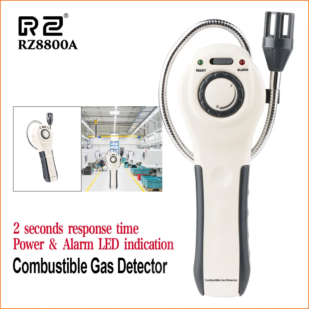 RZ Combustible Gas Analyzer Detector Professional Handheld Methane Propane Detect The Source Of Leakage Gas Leak Detector 
RZ Combustible Gas Analyzer Detector Professional Handheld Methane Propane Detect The Source Of Leakage Gas Leak Detector