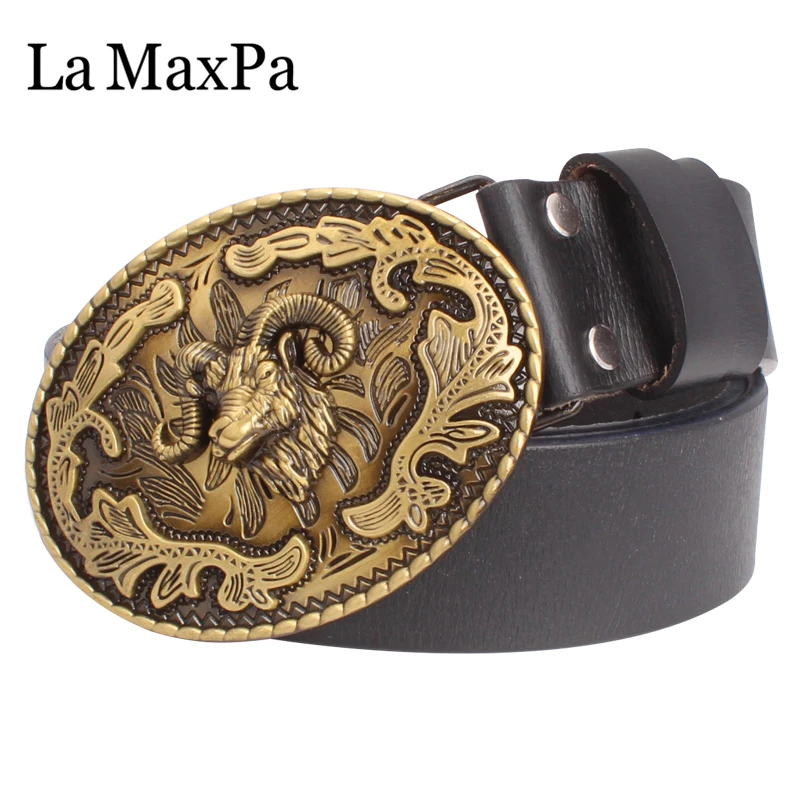 Men jeans belt genuine leather ram head buckle copper goat flowers 5 colors belt for women men gift
Men jeans belt genuine leather ram head buckle copper goat flowers 5 colors belt for women men gift