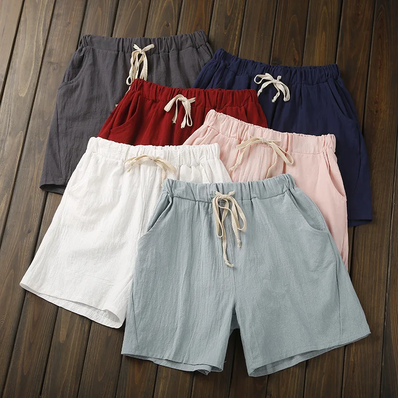 Summer Shorts Women Cotton Linen Shorts Trousers Feminino Elastic Waist Loose/Casual/Wide Leg Shorts Plus Size With Pockets 4XL
Summer Shorts Women Cotton Linen Shorts Trousers Feminino Elastic Waist Loose/Casual/Wide Leg Shorts Plus Size With Pockets 4XL