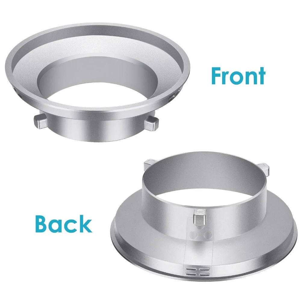 Neewer Softbox Speed Ring Adapter for Bowens Monolight Flash and Soft Box - Aluminum Alloy, 9.6 centimeters Inner Diameter
Neewer Softbox Speed Ring Adapter for Bowens Monolight Flash and Soft Box - Aluminum Alloy, 9.6 centimeters Inner Diameter