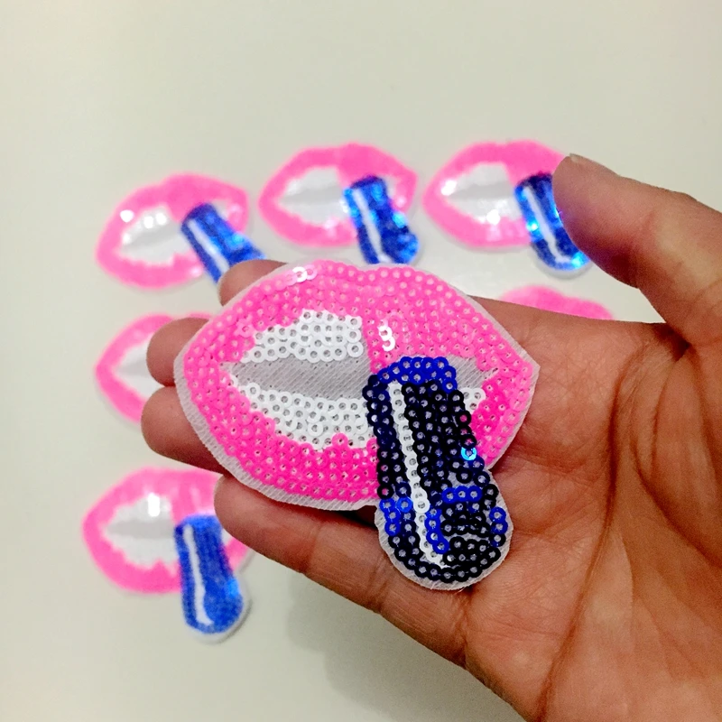 Lips with lipstick Sequined Patches For Clothes T-shirt Iron On Patch Paste Clothing Craft 10PCS DIY Garment Sewing Accessories
Lips with lipstick Sequined Patches For Clothes T-shirt Iron On Patch Paste Clothing Craft 10PCS DIY Garment Sewing Accessories
