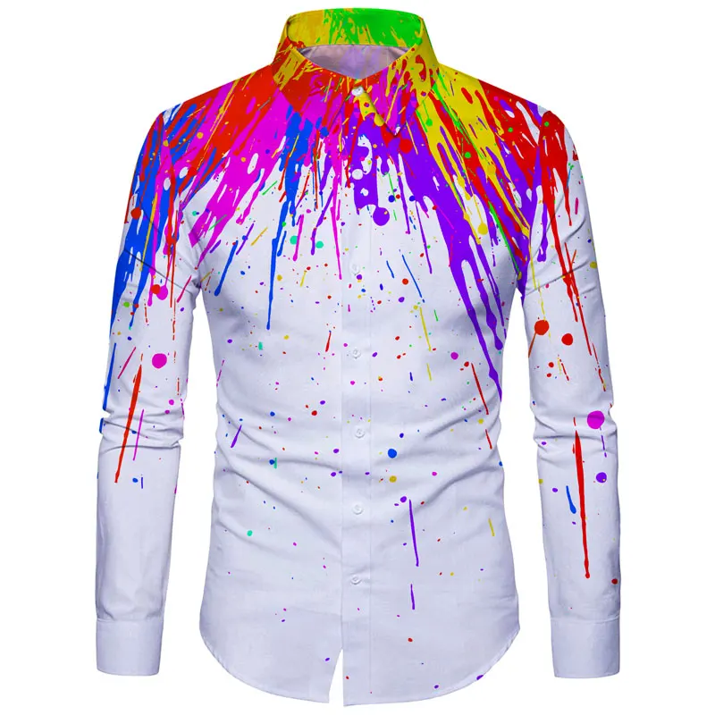 Cloudstyle Men Dress Shirts Men Clothes Dying Painting 3D Print Splatter Many Colors Shirt Long Sleeve Fashion Tops
Cloudstyle Men Dress Shirts Men Clothes Dying Painting 3D Print Splatter Many Colors Shirt Long Sleeve Fashion Tops