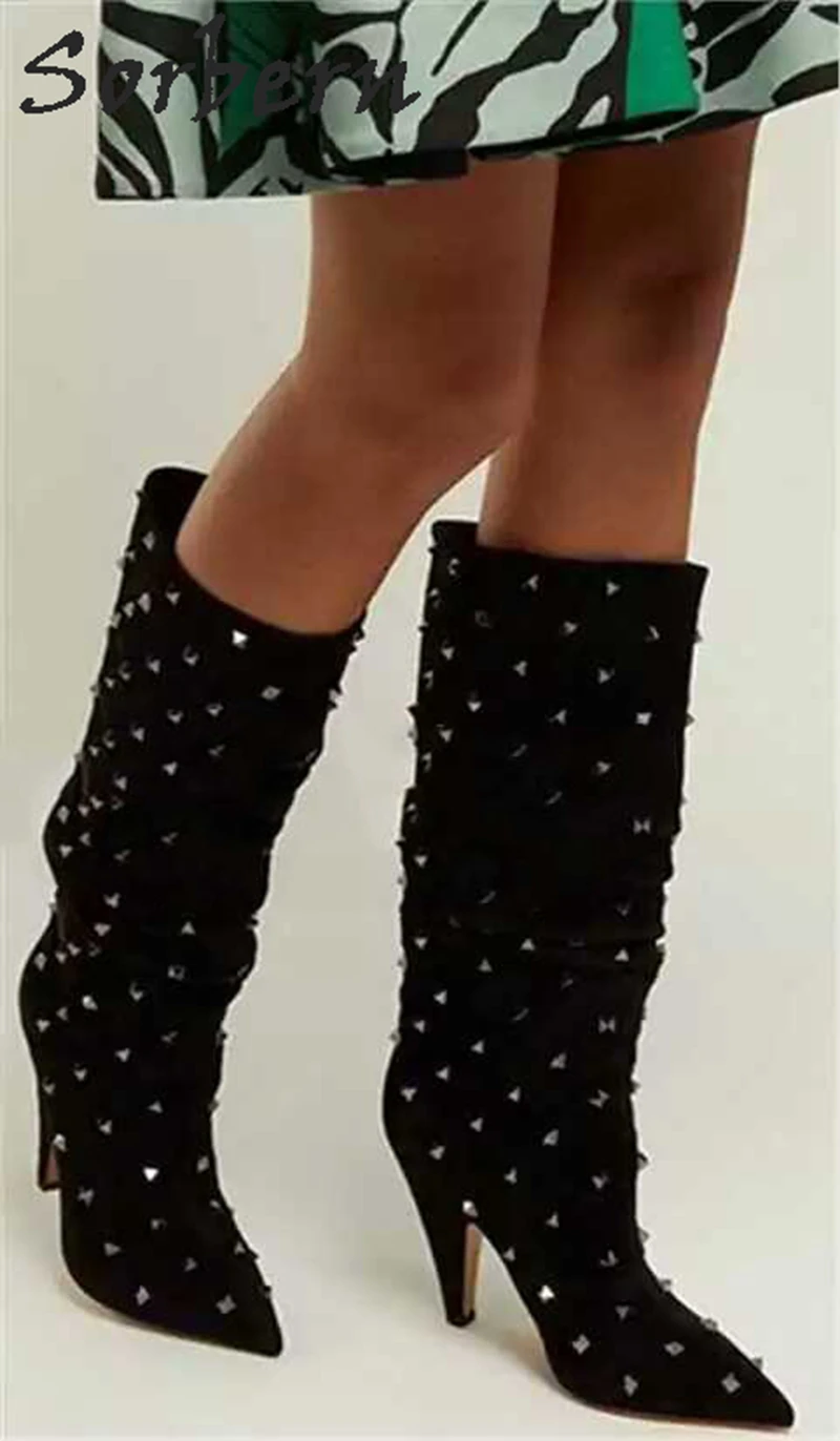 Sorbern Custom Wide Fit Boots Women Slip On Rivets Pointed Toe Knee High Ladies Boot Triangle Heel Studs Designer Winter Boots
Sorbern Custom Wide Fit Boots Women Slip On Rivets Pointed Toe Knee High Ladies Boot Triangle Heel Studs Designer Winter Boots