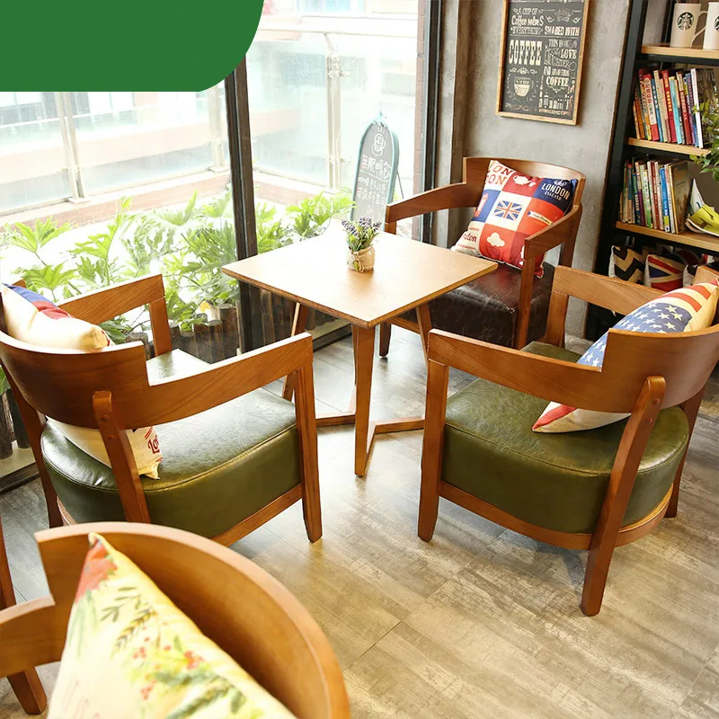Луи Мода кафе стулья столы Северная Европа стиль западный ресторан из массива