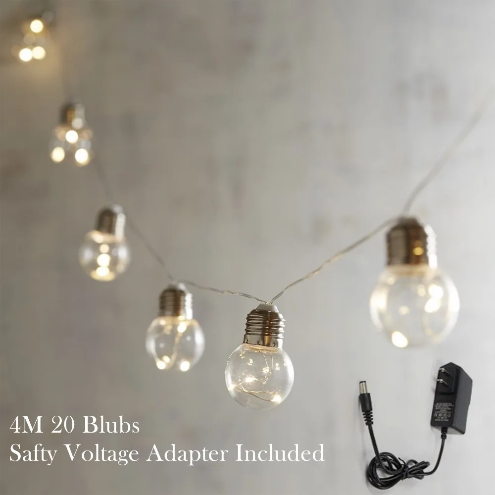 4M LED bulb Globe string lights with LED wire Bulb Lights for indoor outdoor Christmas Holiday Decoration Adapter Included
4M LED bulb Globe string lights with LED wire Bulb Lights for indoor outdoor Christmas Holiday Decoration Adapter Included