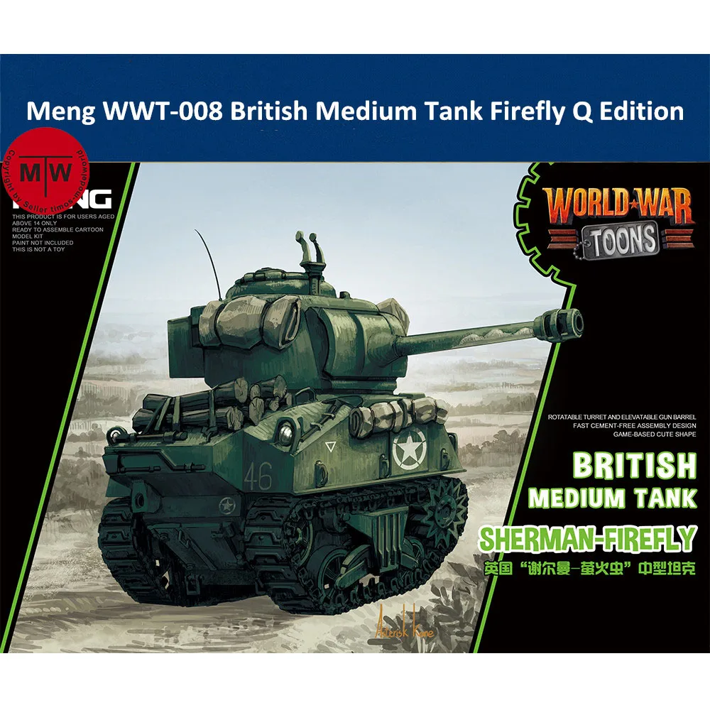 Meng WWT-008 Британский средний танк Светлячок Q Edition милый пластиковый комплект для сборки
Meng WWT-008 Британский средний танк Светлячок Q Edition милый пластиковый комплект для сборки