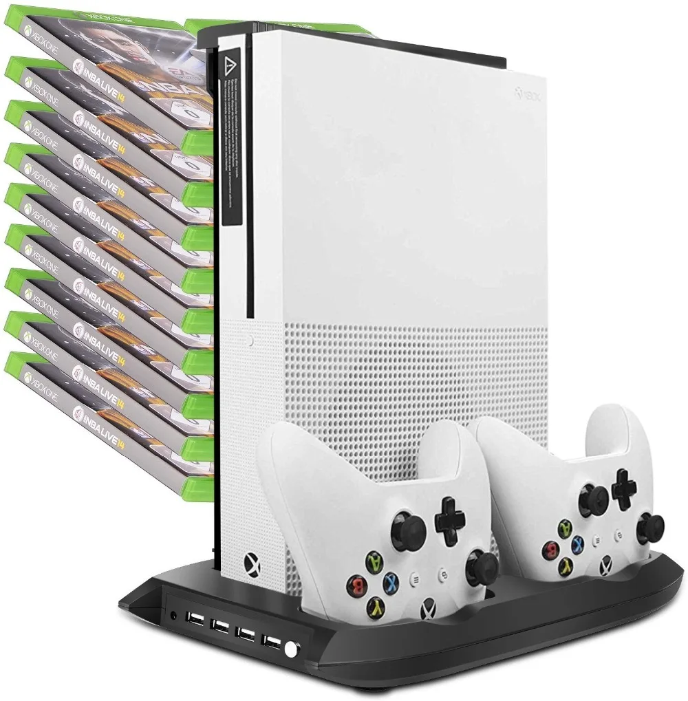 Вертикальная подставка, охлаждающий вентилятор для Xbox One S /Slim с контроллером, зарядная док-станция, станция для хранения игр
Вертикальная подставка, охлаждающий вентилятор для Xbox One S /Slim с контроллером, зарядная док-станция, станция для хранения игр