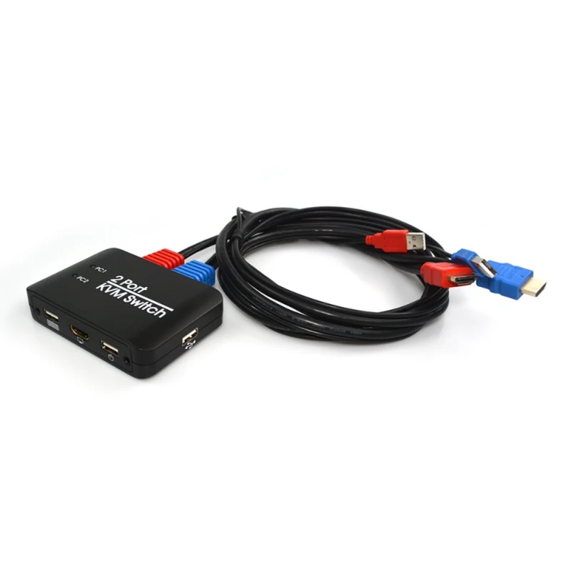 KVM переключатель длиной 1 2 м порта USB HDMI 0 4K светодиодный с поддержкой для Windows Apple