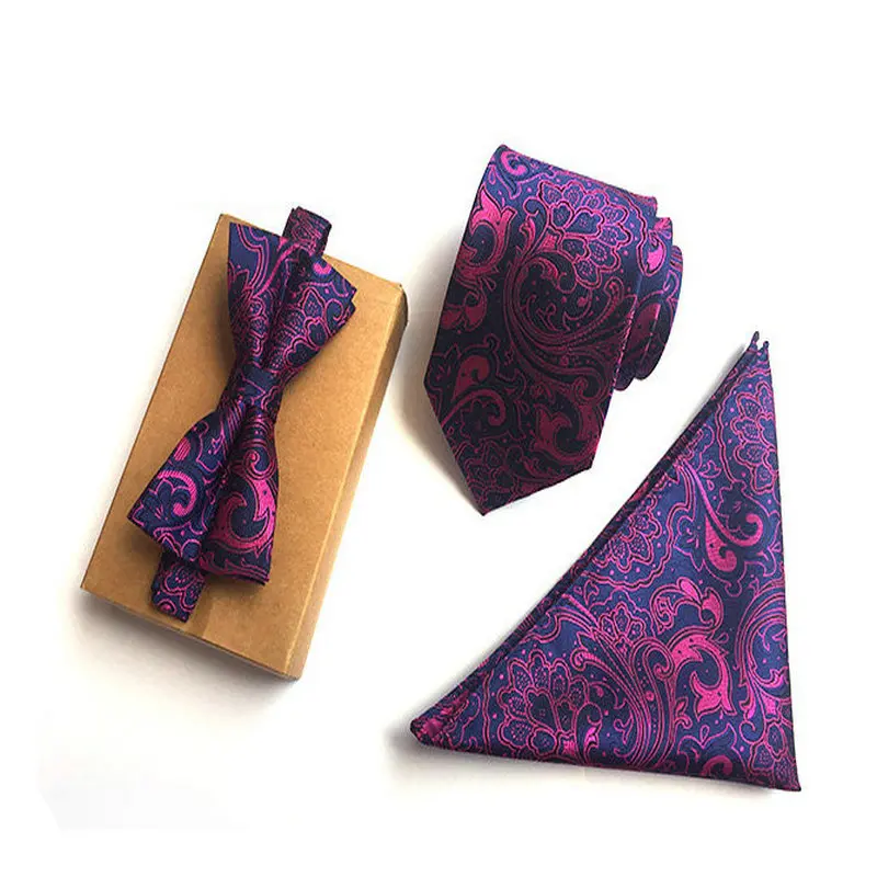 3PCS Men Jacquard Paisley Plaid Striped Silk Neck Tie Groom Wedding Party Bow tie Pocket Square Handkerchief Hanky Necktie Set
3PCS Men Jacquard Paisley Plaid Striped Silk Neck Tie Groom Wedding Party Bow tie Pocket Square Handkerchief Hanky Necktie Set
