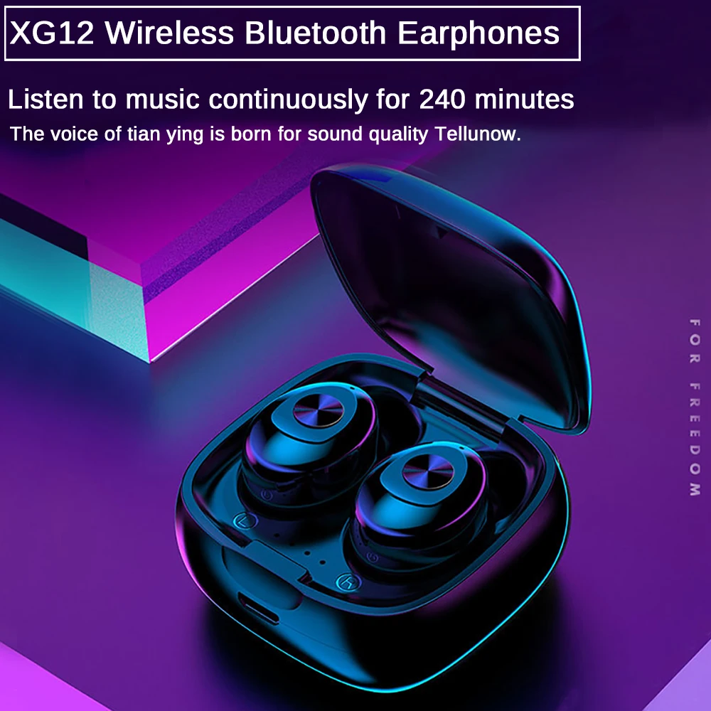 5.0 Bluetooth Wireless Earphone Stereo Earbus HIFI Sound Sport Earphones Handsfree XG12 TWS Gaming Headset with Mic for Phone
5.0 Bluetooth Wireless Earphone Stereo Earbus HIFI Sound Sport Earphones Handsfree XG12 TWS Gaming Headset with Mic for Phone
