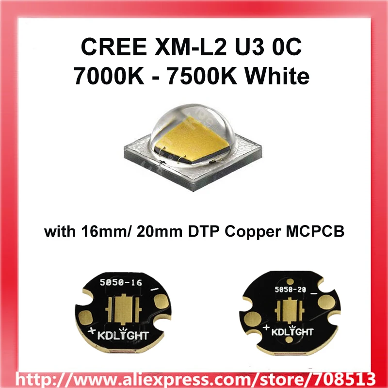 Cree XM-L2 U3 0C 7000K - 7500K белый светодиодный излучатель с неизолисветодиодный Одом или 16 мм/20 мм медная плата-1 шт.
Cree XM-L2 U3 0C 7000K - 7500K белый светодиодный излучатель с неизолисветодиодный Одом или 16 мм/20 мм медная плата-1 шт.