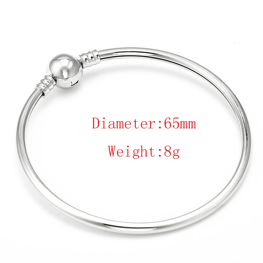 HOMOD High Quality New Silver Color Snake Chain Brand Bracelet 65mm Diameter European Bangles DIY Jewelry
HOMOD High Quality New Silver Color Snake Chain Brand Bracelet 65mm Diameter European Bangles DIY Jewelry