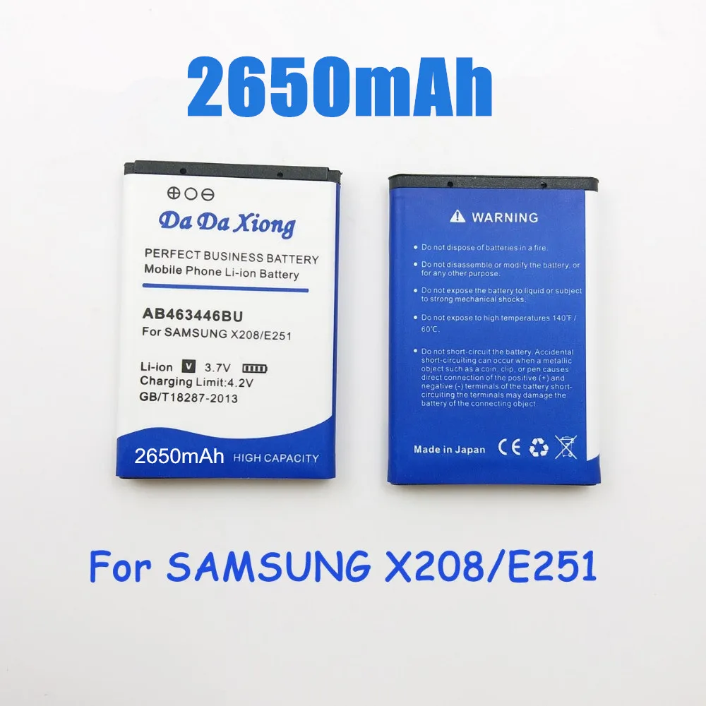Аккумулятор AB463446BU 2650 мАч для Samsung SGH C512 X208 1258 1250 C3300K B189 B309 F299 X969|ab463446bu battery|battery for