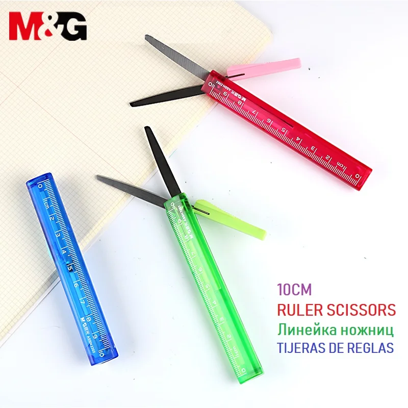 

Creative Multifunction Folding Scissors With 10cm Ruler,Craft Scissor Paper Cutting Candy Color Knife School Supplies Stationery