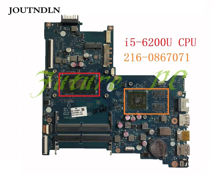 JOUTNDLN для ноутбука HP 15-AY материнская плата 854936-601 854936-501 854936-001 BDL50 DDR4 LA-D704P CPU 216-0867071
